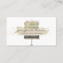 Glitzer Creme Blumengebäck Nachtisch Visitenkarte