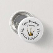 Glitzer Crown Bachelorette Weekend Party Button (Vorne & Hinten)
