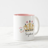Glitzer Crown Monogramm Zweifarbige Tasse (VorderseiteRechts)