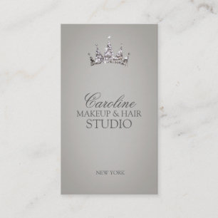 Glitzer Crown Symbol Makeup & Hair Stylist Card Visitenkarte