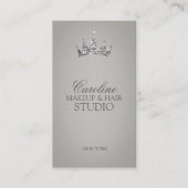 Glitzer Crown Symbol Makeup & Hair Stylist Card Visitenkarte (Vorderseite)