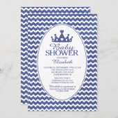 Glitzer Crwon Prince Boys Baby Shower Einladung (Vorne/Hinten)