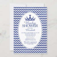 Glitzer Crwon Prince Boys Baby Shower Einladung