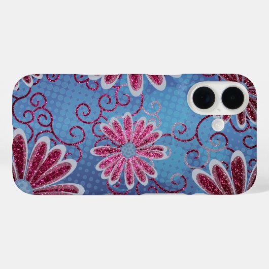 Glitzer Daisy Pattern Case-Mate iPhone Hülle (Rückseite (Horizontal))