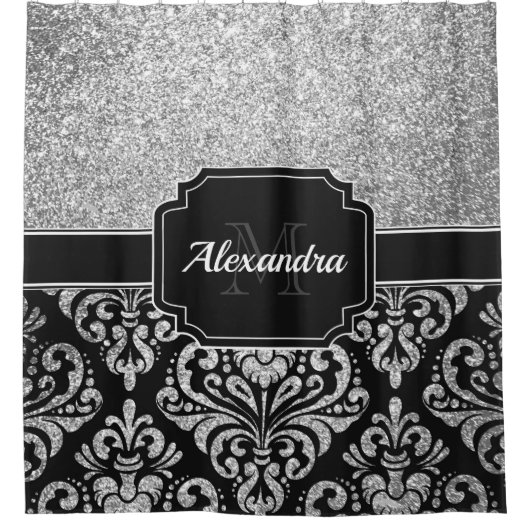 Glitzer Damask Duschvorhang (Vorderseite)