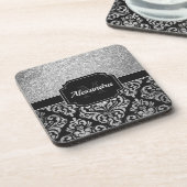 Glitzer Damask Getränkeuntersetzer (Linke Seite)