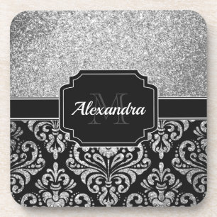 Glitzer Damask Getränkeuntersetzer