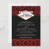 Glitzer Damask Las Vegas Hochzeit Probe Dinner Einladung (Vorderseite)