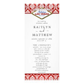 Glitzer Damask Las Vegas Hochzeitsprogramm Werbekarte (Vorne)