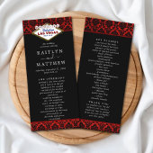 Glitzer Damask Las Vegas Hochzeitsprogramm Werbekarte
