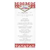 Glitzer Damask Las Vegas Wedding Menu Werbekarte (Vorne)