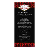 Glitzer Damask Las Vegas Wedding Menu Werbekarte (Vorne)
