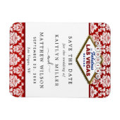 Glitzer Damask Las Vegas Wedding speichern das Dat Magnet (Horizontal)