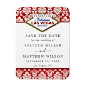 Glitzer Damask Las Vegas Wedding speichern das Dat Magnet (Vertikal)