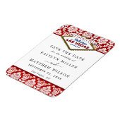 Glitzer Damask Las Vegas Wedding speichern das Dat Magnet (Linke Seite)
