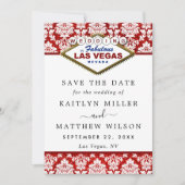 Glitzer Damask Las Vegas Wedding speichern das Dat Save The Date (Vorderseite)