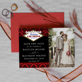 Glitzer Damask Las Vegas Wedding speichern das Dat Save The Date