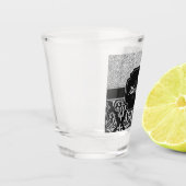 Glitzer Damast Schnapsglas (Links)