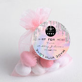 Glitzer Dankeschön Logo aus Liebe Silver Holograph Runder Aufkleber