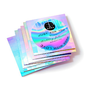 Glitzer Dankeschön Logo-Holograph aus Liebe-Tropfe Runder Aufkleber