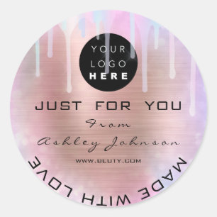 Glitzer Dankeschön Logo-Logo- Made Rose Liebe Tro Runder Aufkleber