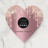 Glitzer Dankeschön Logos Rose Tropfen Name Rosa Geschenkanhänger (Vorderseite)