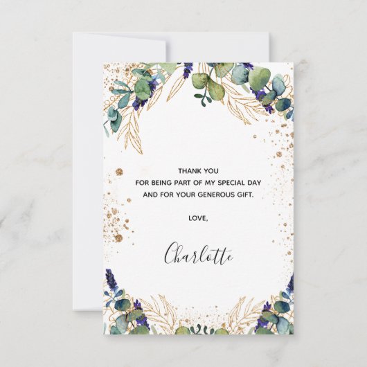 Glitzer Dankeskarte (Rückseite)