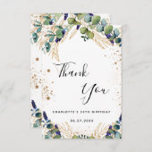 Glitzer Dankeskarte (Vorne/Hinten)