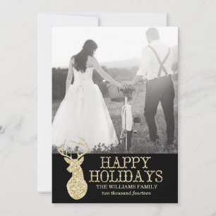 Glitzer Deer Foto Cards   Weihnachten