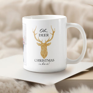 Glitzer Deer Oh Dee Weihnachten ist hier Kaffeetasse