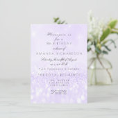 Glitzer Delicate Pastel Lavender Lila Amethyst Einladung (Stehend Vorderseite)