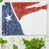 Glitzer-Demokrat-Esel Küchentuch (Gefaltet)