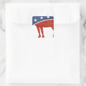 Glitzer-Demokrat-Esel Quadratischer Aufkleber (Tasche)