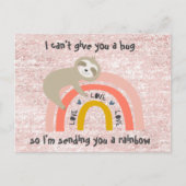 Glitzer denken Sie an Ihre Rainbow Sloth Post Card Postkarte (Vorderseite)