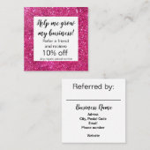 Glitzer, der eine Referenzkarte aussieht Empfehlungskarte (Vorne/Hinten)