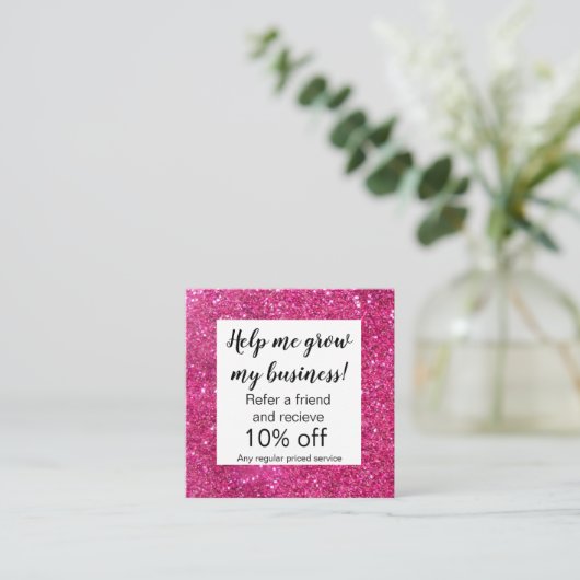 Glitzer, der eine Referenzkarte aussieht Empfehlungskarte (Stehend Vorderseite)