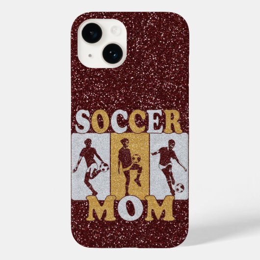Glitzer der Fußball-Mama Case-Mate iPhone Hülle (Rückseite)
