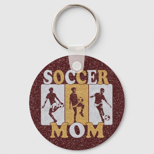 Glitzer der Fußball-Mama Schlüsselanhänger (Vorderseite)