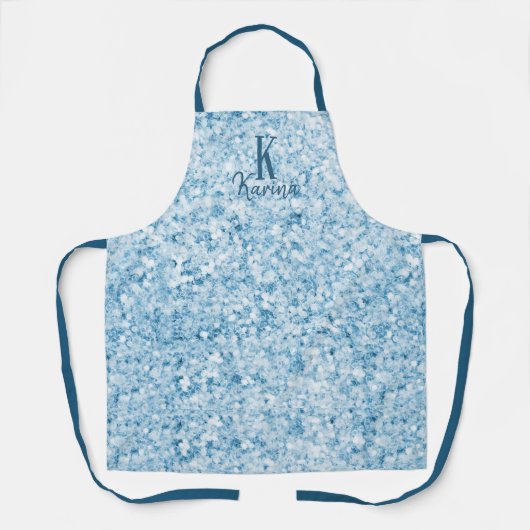 Glitzer der Girly-Blauer-aquamarin-Blauer-Bezeichn Schürze (Vorderseite)