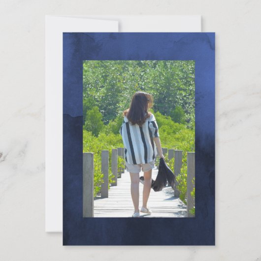 Glitzer der Marine und der Imitate Silver Celebrat Einladung (Rückseite)