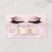 Glitzer der Salon-Referenzkarte Rosa Lashes Makeup Empfehlungskarte (Rückseite)