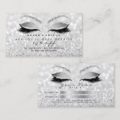 Glitzer der Salon-Referenzkarte Silver Gray Lashes Empfehlungskarte (Vorne/Hinten)