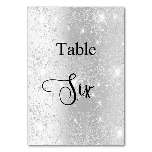 Glitzer der Silber-Tabelle 6 Tischnummer (Vorderseite)