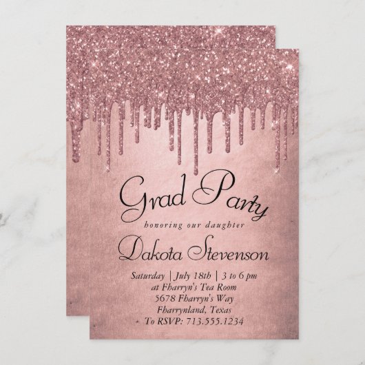 Glitzer der Zapfwelle | Terra Cotta Abschluss Einladung (Vorne/Hinten)