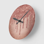 Glitzer der Zapfwelle | Terra Cotta Coral Orange Runde Wanduhr (Winkel)