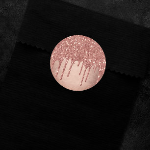 Glitzer der Zapfwelle   Terra Cotta Coral Orange Runder Aufkleber