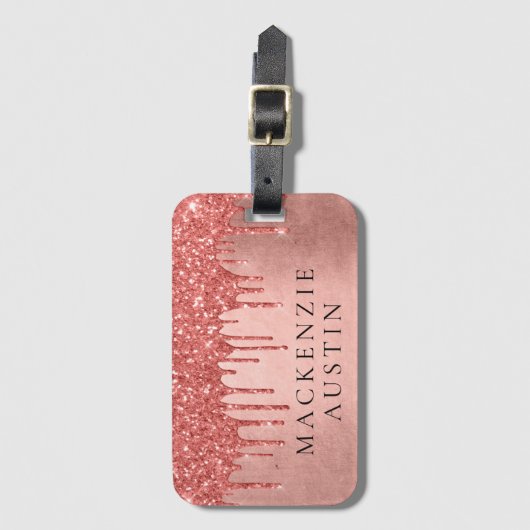 Glitzer der Zapfwelle | Terra Cotta Pour Monogram Gepäckanhänger (Vorderseite Vertikal)