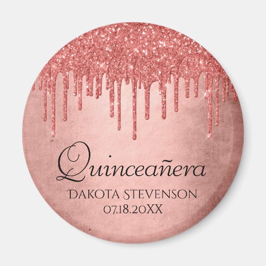 Glitzer der Zapfwelle | Terra Cotta Quinceanera Magnet (Vorne)