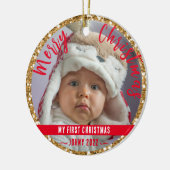 Glitzer des Ersten Babys Keramik Ornament (Links)