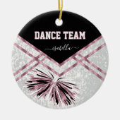 Glitzer des Tanzteams Schwarz, Weiß und Rosa Keramik Ornament (Vorne)